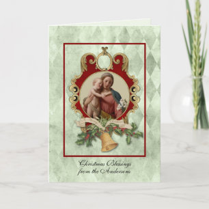 Cartão De Festividades Natal Religioso Jesus Virgem Maria Vintage 