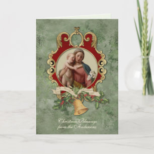 Cartão De Festividades Natal Religioso Jesus Virgem Maria Vintage