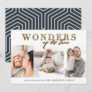 Cartão De Festividades Natal religioso moderno chic dourado multi foto