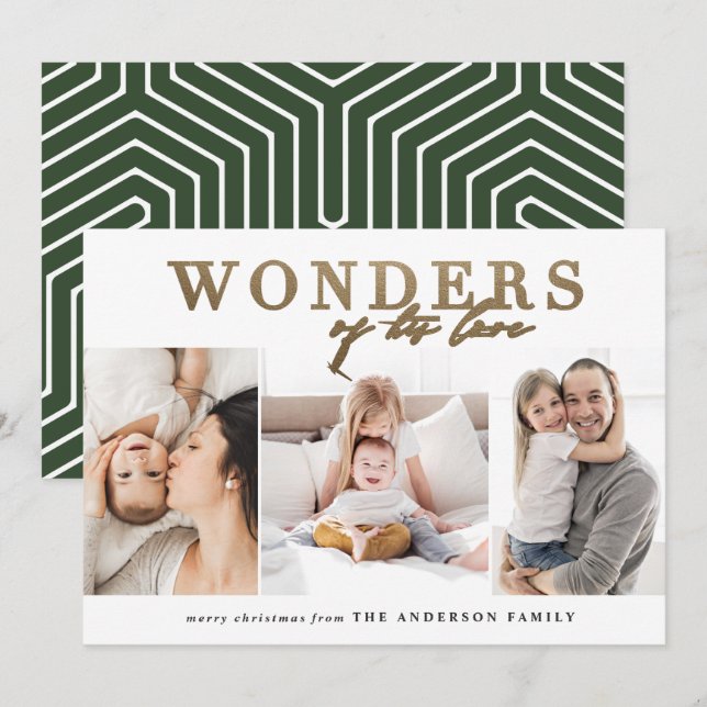 Cartão De Festividades Natal religioso moderno, multi-natal (Frente/Verso)