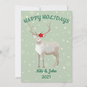 Cartão De Festividades Natal Rena Moderno Minimalista Personalizado