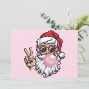Cartão De Festividades Natal Retro do Papai Noel soprando bolha Vintage 