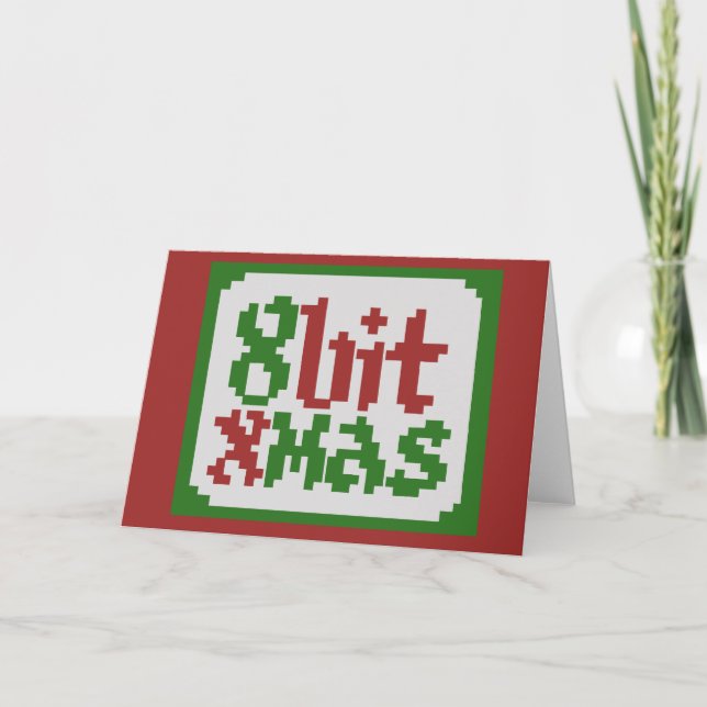 Cartão De Festividades Natal retrô para jogadores (Frente)