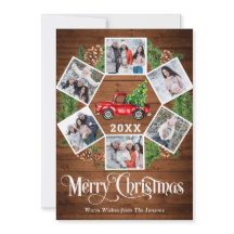 Natal Retro Red Fazenda Caminhão Saudação 6 FOTO