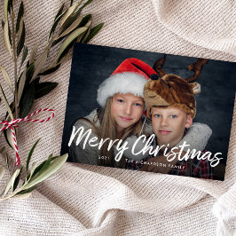 Cartão De Festividades Natal Roteirizado | Verde com Foto