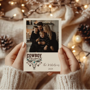 Cartão De Festividades Natal Rustico Cowboy