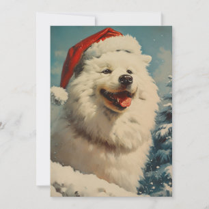 Cartão De Festividades Natal Samoyed
