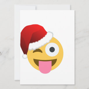 Cartão De Festividades natal santa claus winking emoji