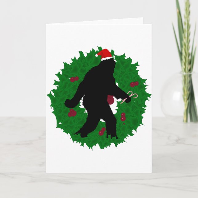 Cartão De Festividades Natal Sasquatchando (Frente)