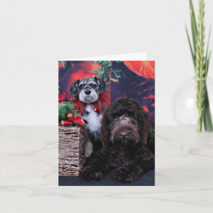 Cartão De Festividades Natal - Schnauzer Apache - Bowen LabraDoodle