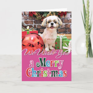 Cartão De Festividades Natal - Shih Tzu - Marley
