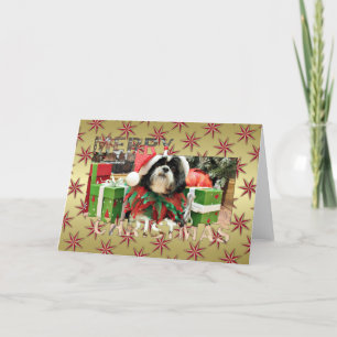 Cartão De Festividades Natal - Shih Tzu - Riley