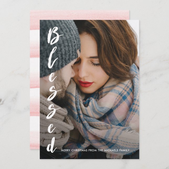 Cartão De Festividades Natal Simples e Elegante de Mola de Água (Frente/Verso)