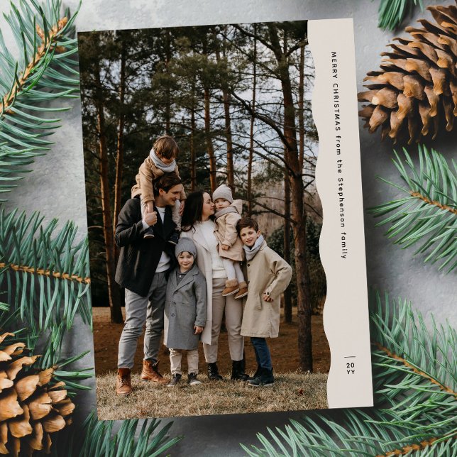 Cartão De Festividades Natal simples e moderno, de duas fotos e vanguarda (Criador carregado)