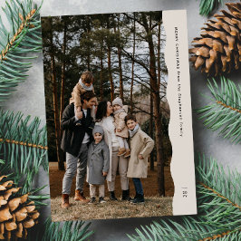 Cartão De Festividades Natal simples moderno com borda ondulada de duas f