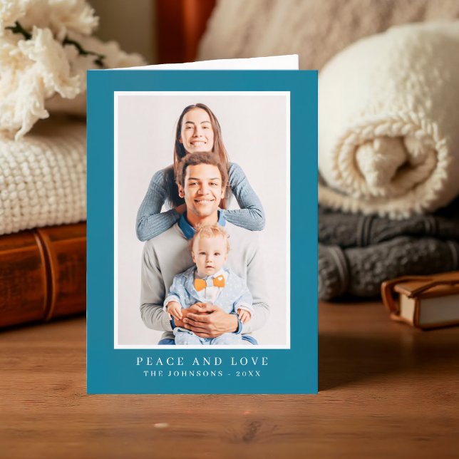 Cartão De Festividades Natal Simples Moderno Foto Personalizada (Criador carregado)