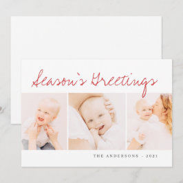 Cartão De Festividades Natal Simples Moderno Saudação Três Foto