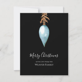 Cartão De Festividades Natal Simples Pintado com Aquarela à Mão