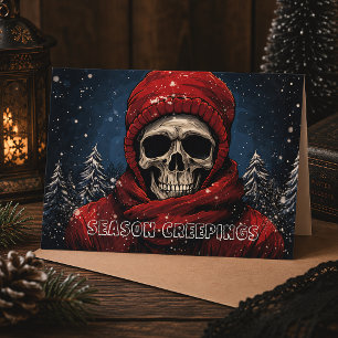 Cartão De Festividades Natal Sinistro Esqueleto Inverno