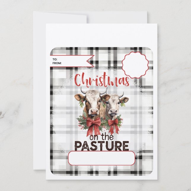 Cartão De Festividades Natal Sobre O Dinheiro Da Pastura (Frente)