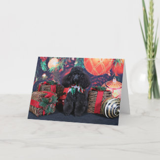 Cartão De Festividades Natal - Toby - Poodle