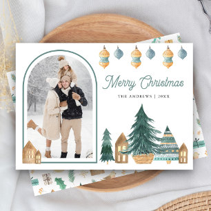 Cartão De Festividades Natal Tradicional Fino Arco Nórdico Foto Natal