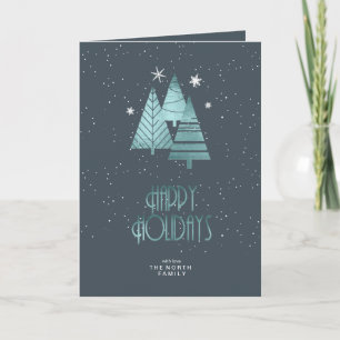 Cartão De Festividades Natal Trees Happy Holidays ID863