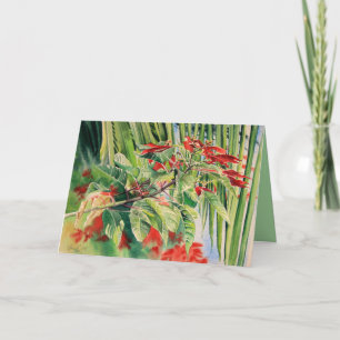 Cartão De Festividades "Natal Tropical", aquarela de Kitty Harvill