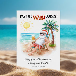 Cartão De Festividades Natal Tropical Férias na Praia de Natal