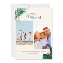 Natal tropical verde e Dourado com 2 fotos