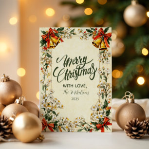 Cartão De Festividades Natal Verde Clássico