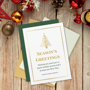 Cartão De Festividades Natal Verde do Logotipo Personalizado Profissional