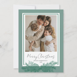 Cartão De Festividades Natal Verde Moderno Elegante Botânico