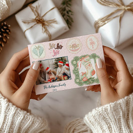 Cartão De Festividades Natal Verde Rosa