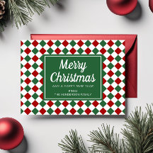 Natal Vermelho e Verde Festivo Xadrez