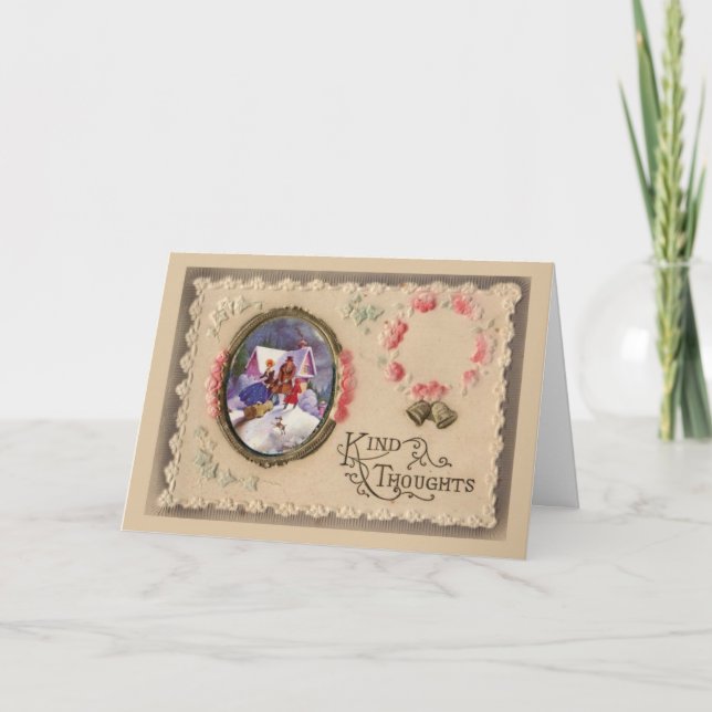 Cartão De Festividades Natal vintage (Frente)