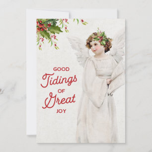 Cartão De Festividades Natal vintage Angel