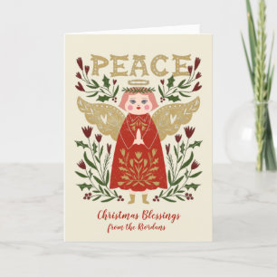 Cartão De Festividades Natal vintage Angel