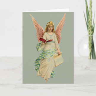 Cartão De Festividades Natal vintage Angel