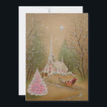 Cartão De Festividades Natal vintage Church Glitter Winter<br><div class="desc">Natal vintage cavalo e trenó indo à igreja na cena de neve reluzente do inverno. Adição perfeita à sua coleção de vintage ou excelente de enviar para a família e amigos durante o período de férias. Isso pode ser transferido para outros produtos,  inclusive um cartão de feriado dobrado.</div>