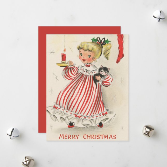 Cartão De Festividades natal vintage festivo (Frente/Verso In Situ)