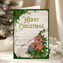 Natal Violin Vintage Sheet Music Elegante