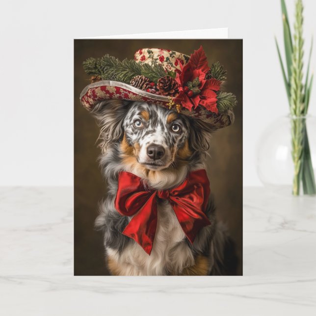 Cartão De Festividades Natal Vitoriano - Merle Aussie (Frente)