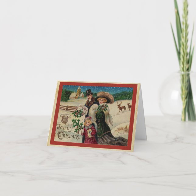 Cartão De Festividades Natal vitoriano tradicional (Frente)