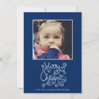 Natal Whimsical Blue Calliographic Foto do turbilh
