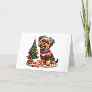 Cartão De Festividades Natal Yorkshire Terrier Dogs