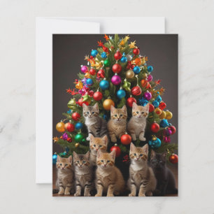 CARTÃO DE FESTIVIDADES NATALZINHO DE GATO FELIZ