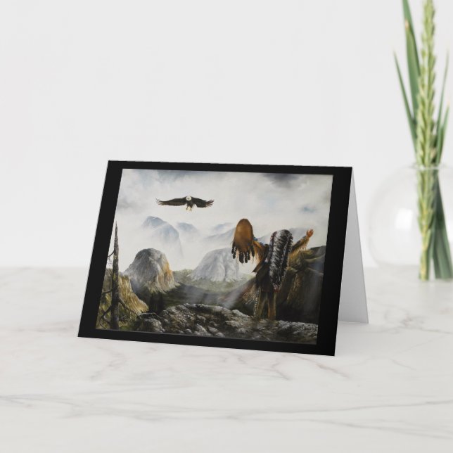 Cartão De Festividades Native American Painting~ Welcome Friend (Frente)