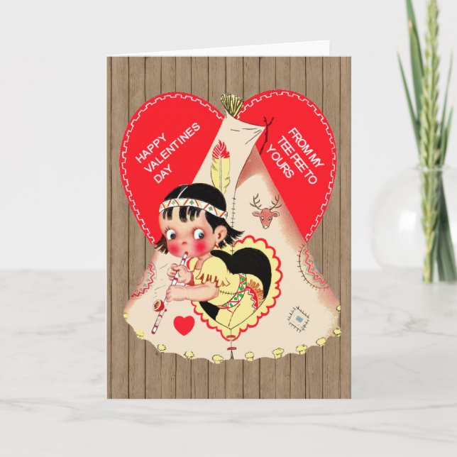 Cartão De Festividades Native American Valentine's Day Card (Frente)