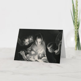 Cartão De Festividades Natividade Cena Crítica Virgem Mary Bebê Angels Je